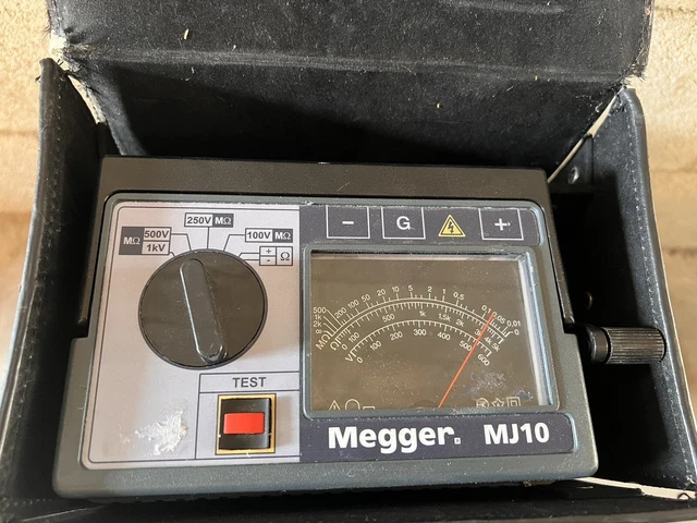 Megger Mj10 Hand-Cranked Ohmmeter Tester With Case Sold As Is
