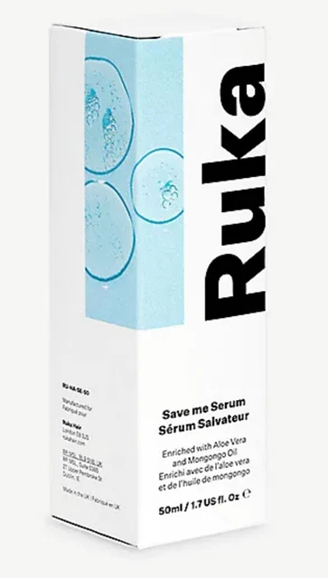 RUKA Save Me Haarserum Aloe Vera & Mongongo Öl 50 ml brandneu in Verpackung uA £18 B04
