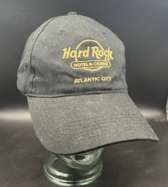 Hard Rock Hotel Hat Cap Adult Black Adjustable Strap Cotton Atlantic City