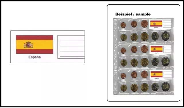 25 Look 330344-L-SPA Banderas España Para Leuchtturm 338425 Numis hojas monedas