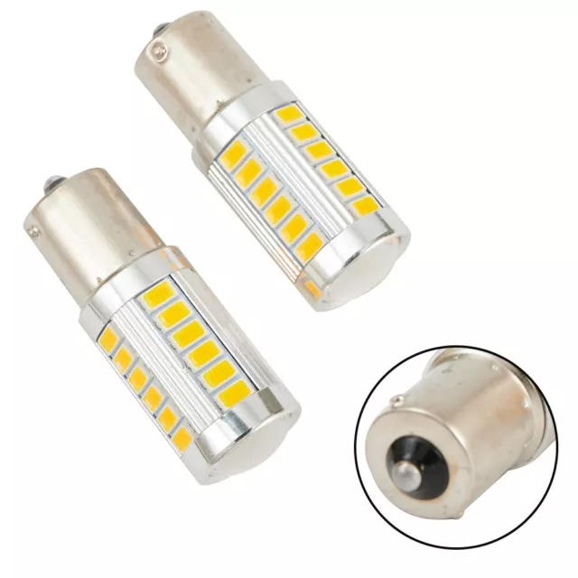 2PCS 1157 BA15S LED Ambre Jaune DRL Clignotant Stationnement Clignotant Ampoules