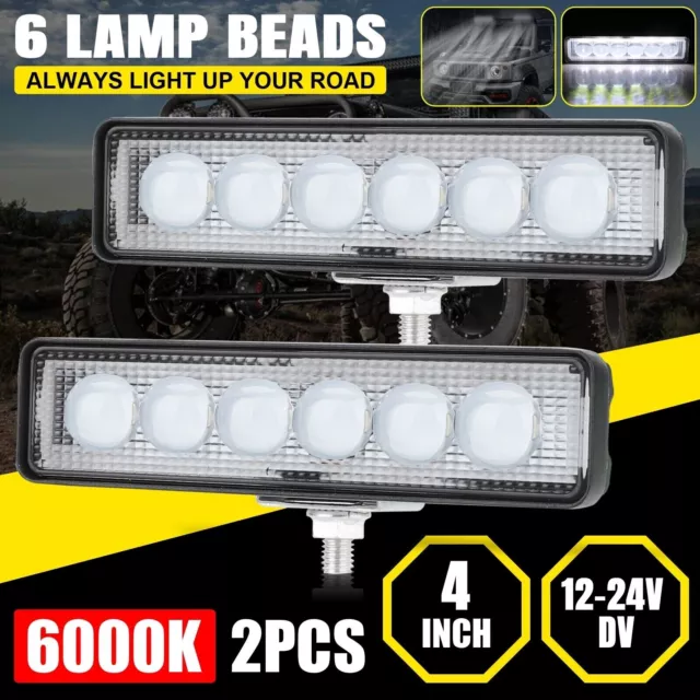 Barra de luces de trabajo LED Lámpara antiniebla 2x 6 pulgadas 18W