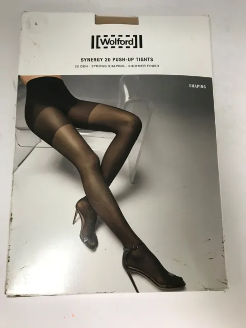 WOLFORD WOMEN'S SYNERGY 20 Push-up Tights, 20 DEN, Brown (Gobi), large  £19.99 - PicClick UK