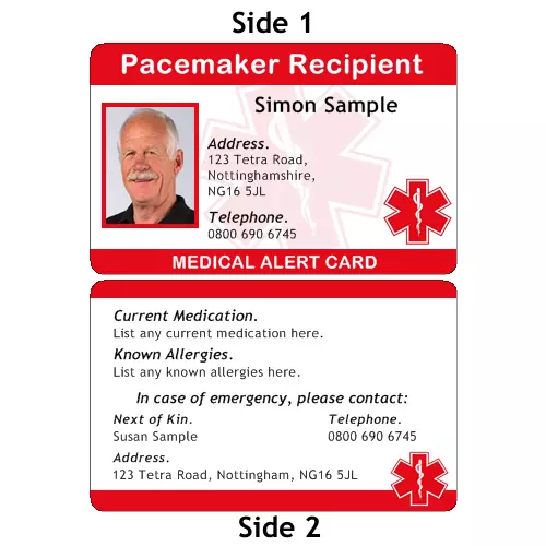 Medical Alert Card Pacemaker