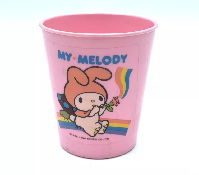 Vintage Sanrio My Melody Plastic Glass Bicchiere Vintage Nuovo#Mu