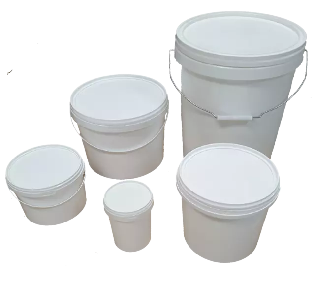 Plastic Buckets Tubs Containers with Tamper Evident Lids 1L 2.5L 5L 10L 25L