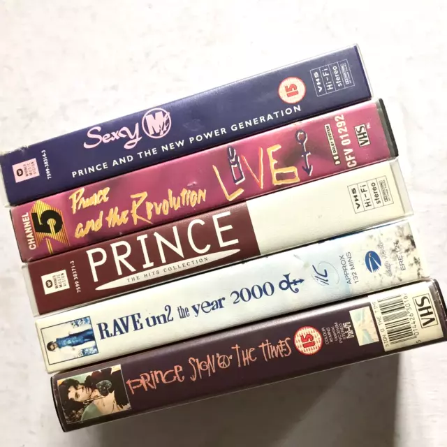 PRINCE 5 x VHS Cassette Tapes / Music videos Bundle 2