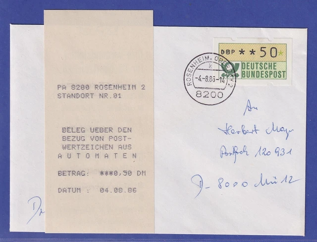 ATM Inbetriebnahme-FDC MWZD der 3. Gen. mit Quittung ROSENHEIM 2  04.08.86
