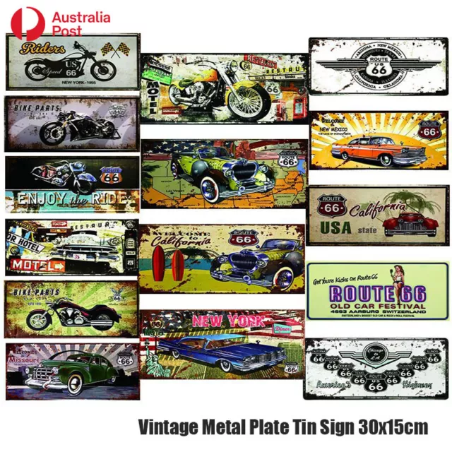 Vintage Metal Plate Tin Sign Plaque Poster Bar Club Cafe Wall Art Deco Car Moto