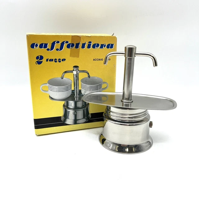 Cafetière Vintage Moka 'Fratelli Piazza' - Acier Inoxydable - 2 Tasses - Style Rétro