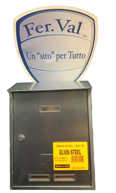 CASSETTA POSTALE Avec Serrure A Clé ELIOS STEEL Inox Fabriqué en Italie 1932/5