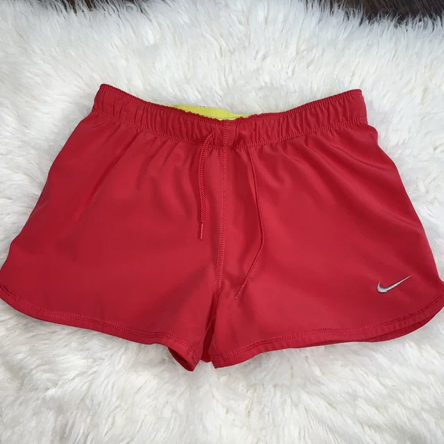 NIKE Dri-Fit Girls Youth Medium Hot Pink Lined Drawstring Athletic Shorts