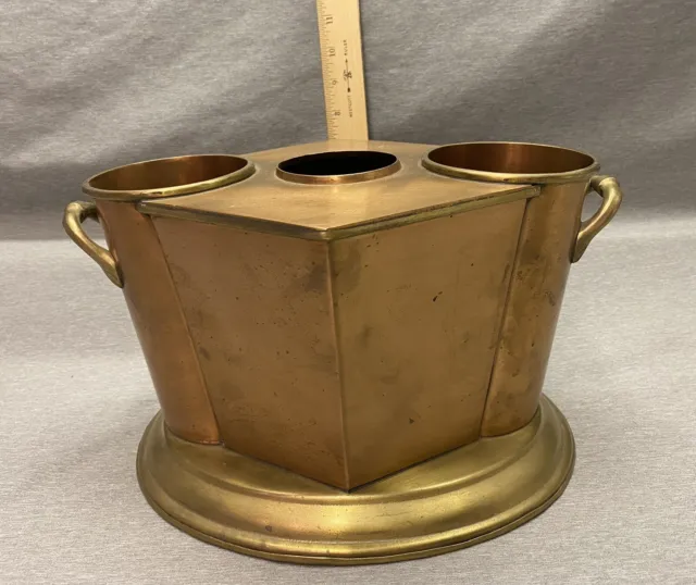 Art Deco Copper & Brass Double Wine Cooler M.i. India By Global Views Inc.