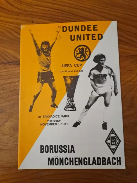 Dundee United V Borussia Mönchengladbach UEFA Cup November 1981