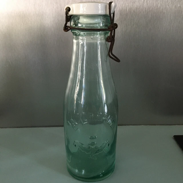 Ancienne BOUTEILLE à stériliser L'IDEALE 1L verre avec bulles BOUCHON PORCELAINE | eBay