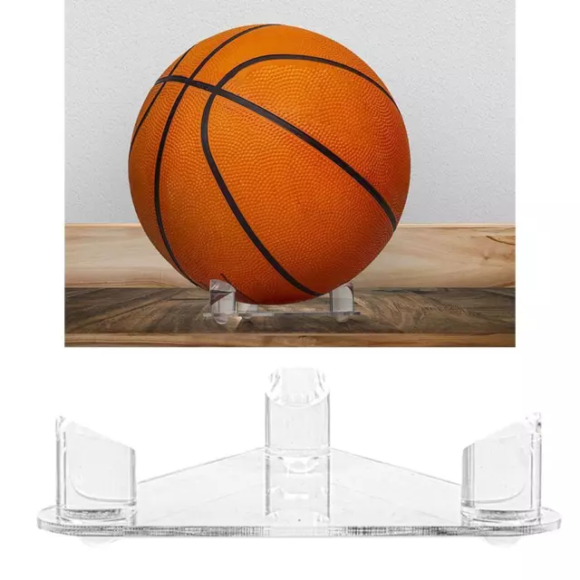 Transparenter Deluxe Ballständer mit 3 Klammern für Basketball, Fußball und