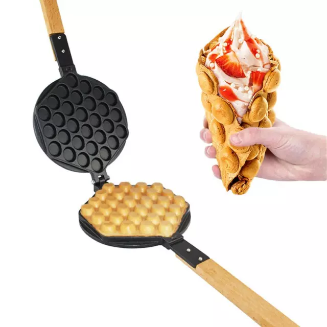 Egg Waffle Maker Mold | Replaceable 180 Degree Rotating Waffe Iron | Nonstick