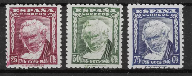 ESPAÑA 1946 II Centenario del nacimiento de Goya Edifil 1005/1007 **