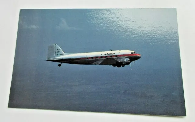 Postcard Douglas DC-3C Air Kenya 5Y-BBN MSN 32845 Airplane in Sky 1990s
