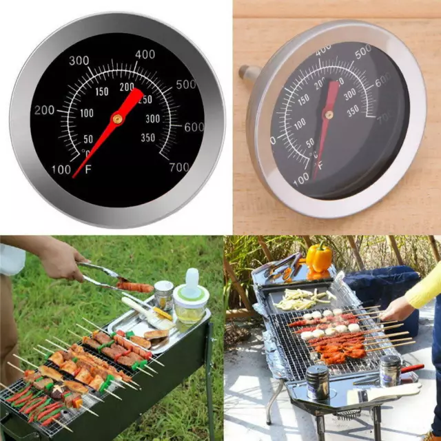 BBQ Smoker Grill Stainless Steel Mini Thermometer Temperature Gauge 50-630℃ TD