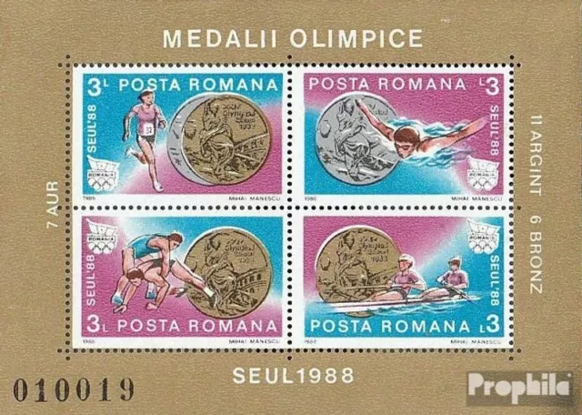 Rumänien Block251 (kompl.Ausg.) postfrisch 1988 Medaillengewinner Olympia