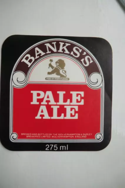Mint Banks Wolverhampton & Dudley Breweries Pale Ale  Brewery Beer Bottle Label