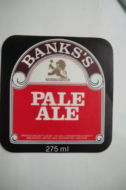 Neuwertig Banken Wolverhampton & Dudley Brauereien Pale Ale Brauerei Bierflasche Etikett