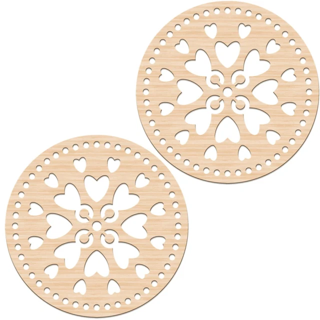 2 piezas Fondos de cesta de madera sin pintar ergonómicos en blanco Fondos de cesta Bases de madera