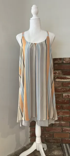 Left Coast Collection by Dolan Layered Dress, Size L, Anthropologie, Flowy