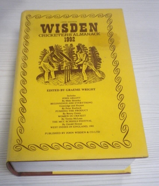 Wisden Cricketers' Almanack 1992 Hardback Book (129th Edition)