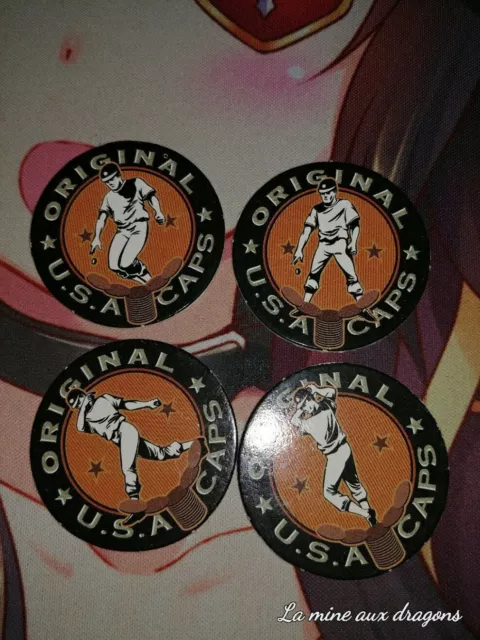 Lot pogs Baseball Original USA T'es cap caps vintage rare tazos