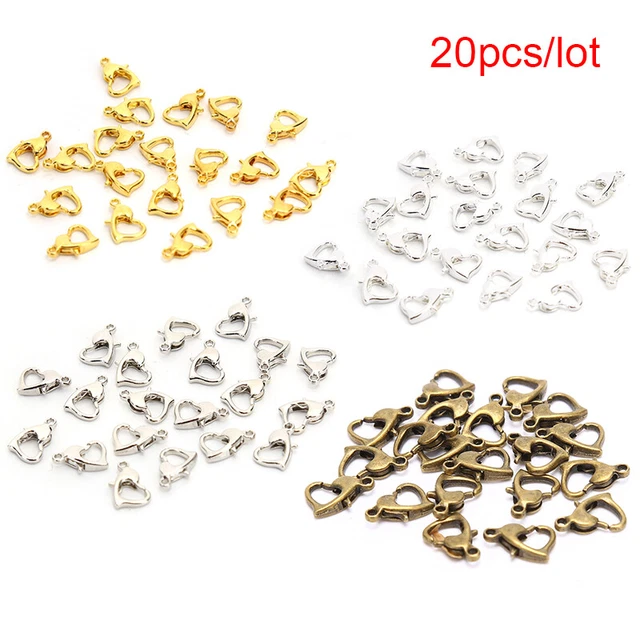 20Pcs Heart Lobster Clasp Hook Jewelry Making Findings DIY Bracelets Necklac~m'