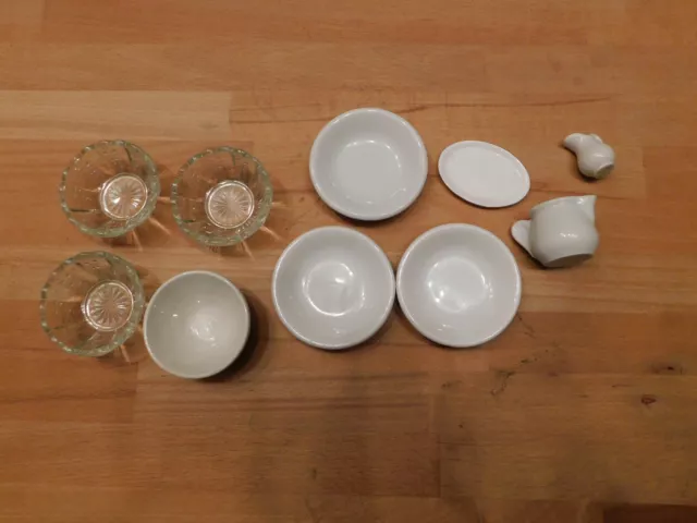 Convoluté 10 Pièces Vaisselle de Poupée Bols en Porcelaine / Verre