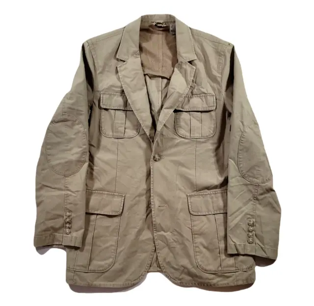 LL Bean Tan Blazer Sport Coat Mens 42R 42 Large Presentation Jacket Pockets