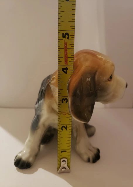 Josef Originals Vintage Beagle Hound Dog Sad Puppy Large Figurine Labels RARE 7