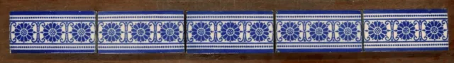 Mintons China Works Antique Border Tiles Set=5 England