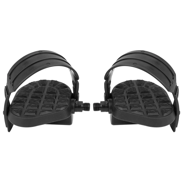 PAIRE PÉDALES VÉLO 1/2 plate-forme broche avec cale-pieds sangle pied fixe EUR 27,45 - FR