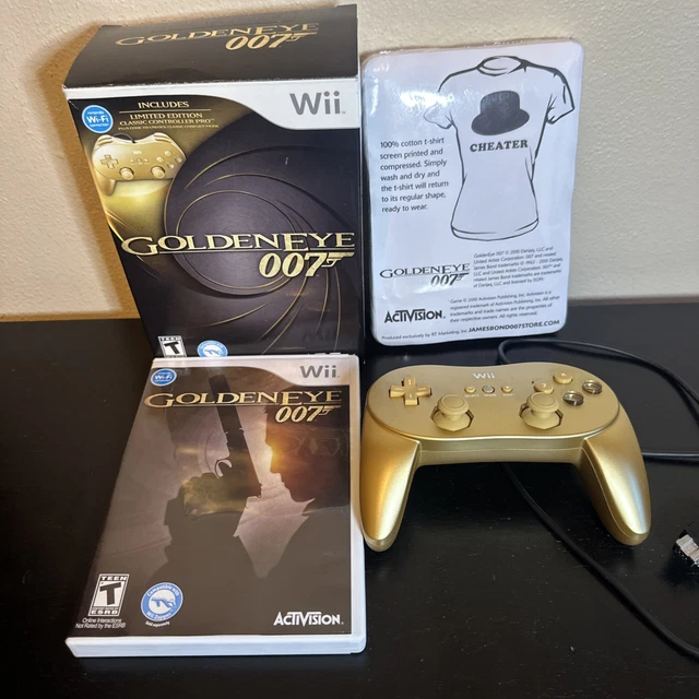 GOLDENEYE 007 COLLECTOR Gold Controller Completo Nintendo Wii DOS