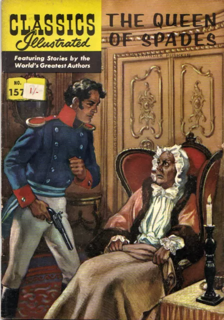 Classics Illustrated #157 QUEEN OF SPADES Pushkin RARE British/UK AUSSIE ed 1962