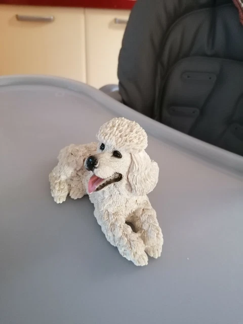 Chien Caniche Royal en résine peint à la main made in Italie