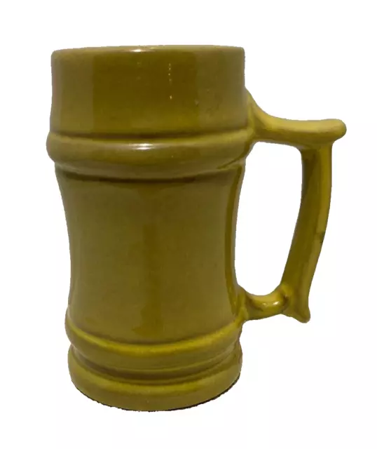 Frankoma M2 Beer Stein Plainsman Yellow Vintage Art Pottery Mug