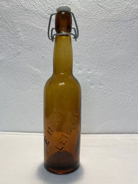 Alte Bierflasche E.Bauer Leipzig um 1900