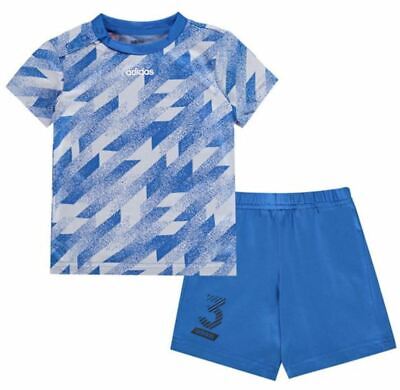Adidas T-shirt & Shorts Set Blue Baby Boys Age 0 to 3 Months 100% Genuine BNWT