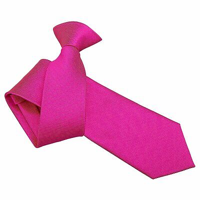 Fucsia Rosa Cravatta Sottile a Clip in tessuto Plain Solid controllo da Uomo Cravatta Da DQT