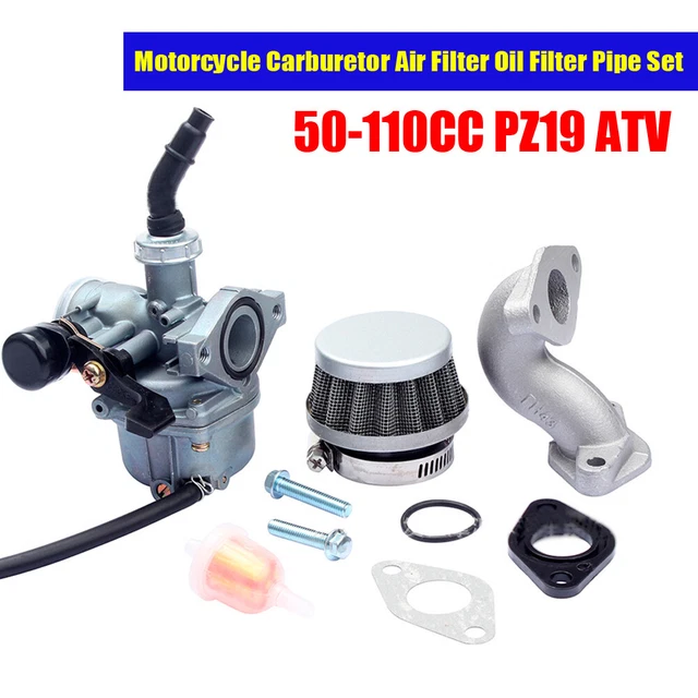 Carburetor Air Filter Gasket Oil Filter Pipe 50CC-110CC PZ19 ATV Quad Dirt Bike