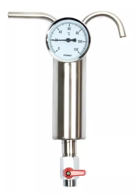 Clarifier Thumper Settler Condenser 250ml for distiller Stainless Steel + Valve