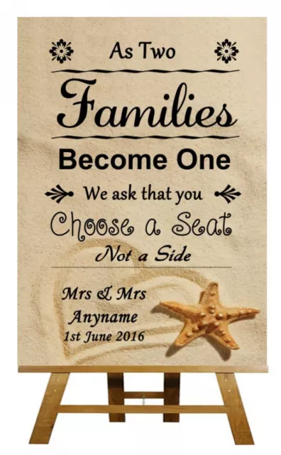 Pick a Seat Not a Side PERSONALISED Wedding Signs - Meet & Greet, Mix &  Mingle
