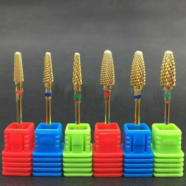 Herramientas para arte en uñas 3/32" brocas de taladro de uñas rebaba de metal oro máquina herramienta eléctrica para uñas