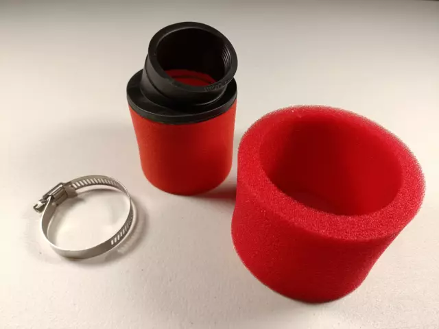 RED 43mm 44mm 45mm Bent Foam Air Filter Pod PIT PRO Trail Quad Dirt Bike ATV