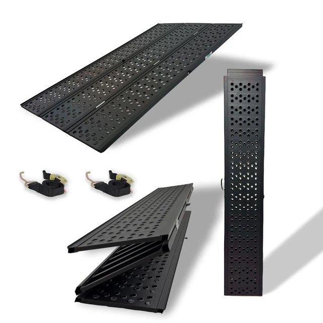 2x Arebos Rampa di Accesso Rampa di Carico | Acciaio | 400 kg | Pieghevole | 180cm | Antiscivolo